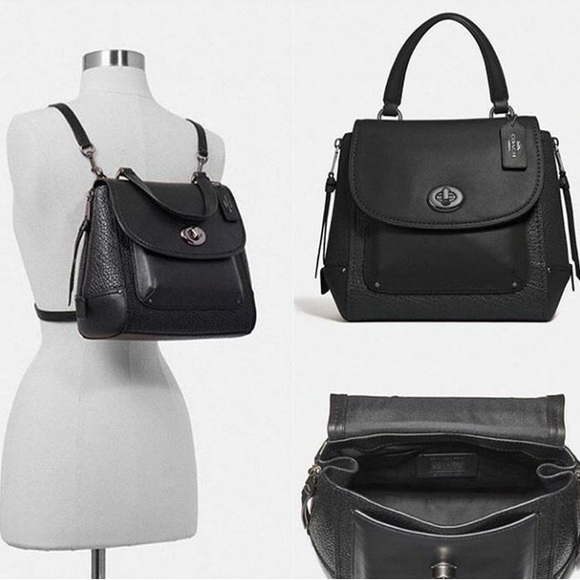 Coach Faye Convertible Pebbled Leather Backpack - Picture 3 of 16